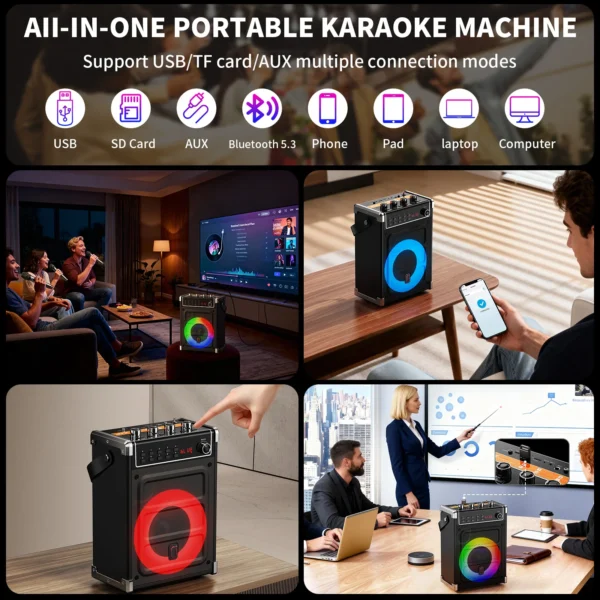 JYX Karaoke Machine with 2 UHF Wireless Microphones - Total Tech Interest