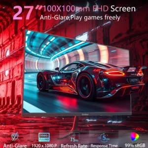 GreBear 27-inch Computer Monitor IPS Panel PC Monitors FHD 1080p